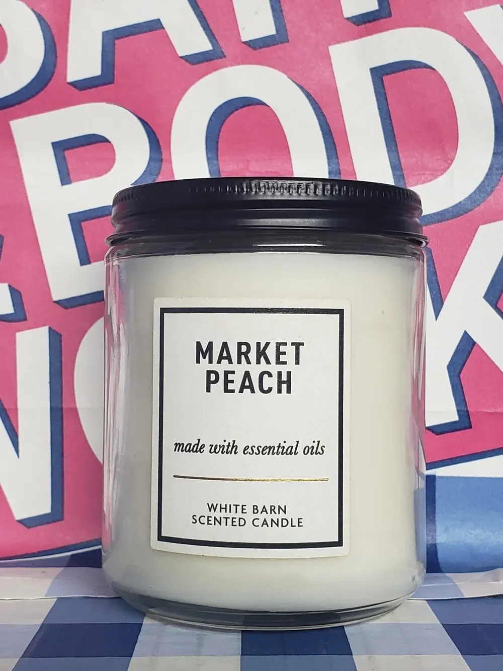 BBW Market Peach 7 oz. Single Wick Jar Candle Home Fragrance Decor